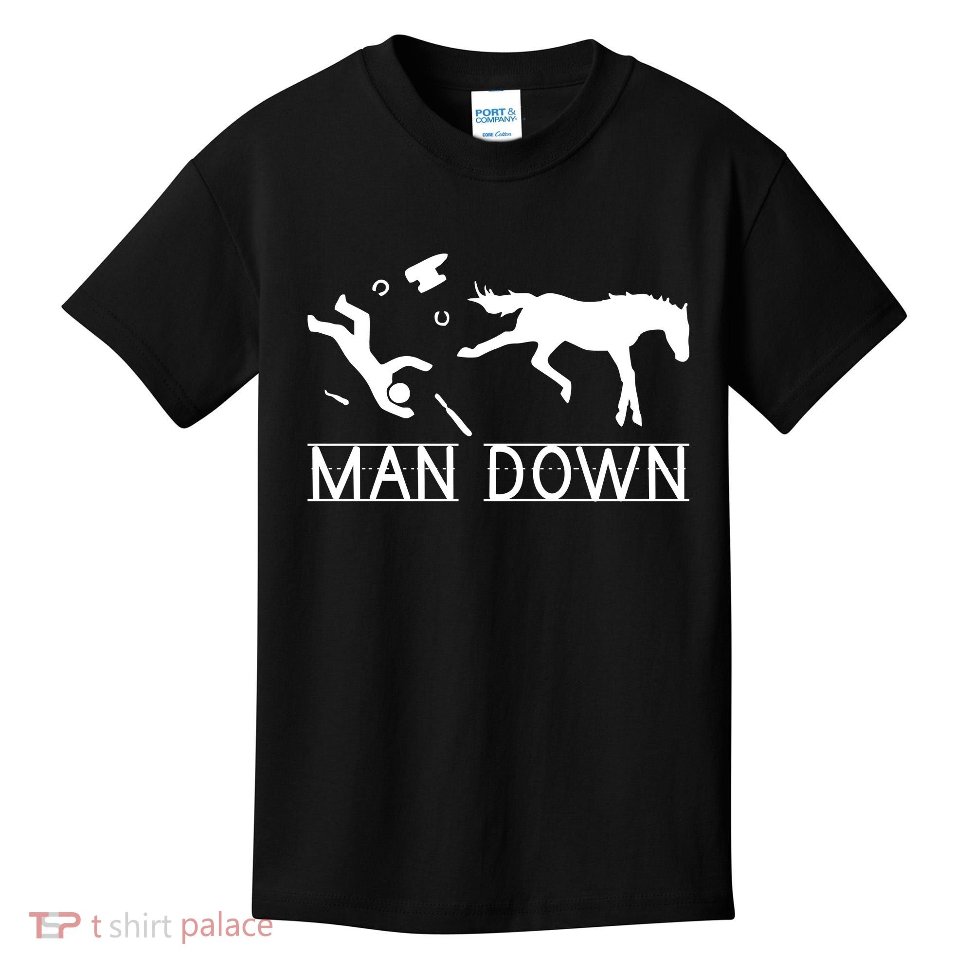 Man Down Horseshoer Funny Horse Kids T-Shirt
