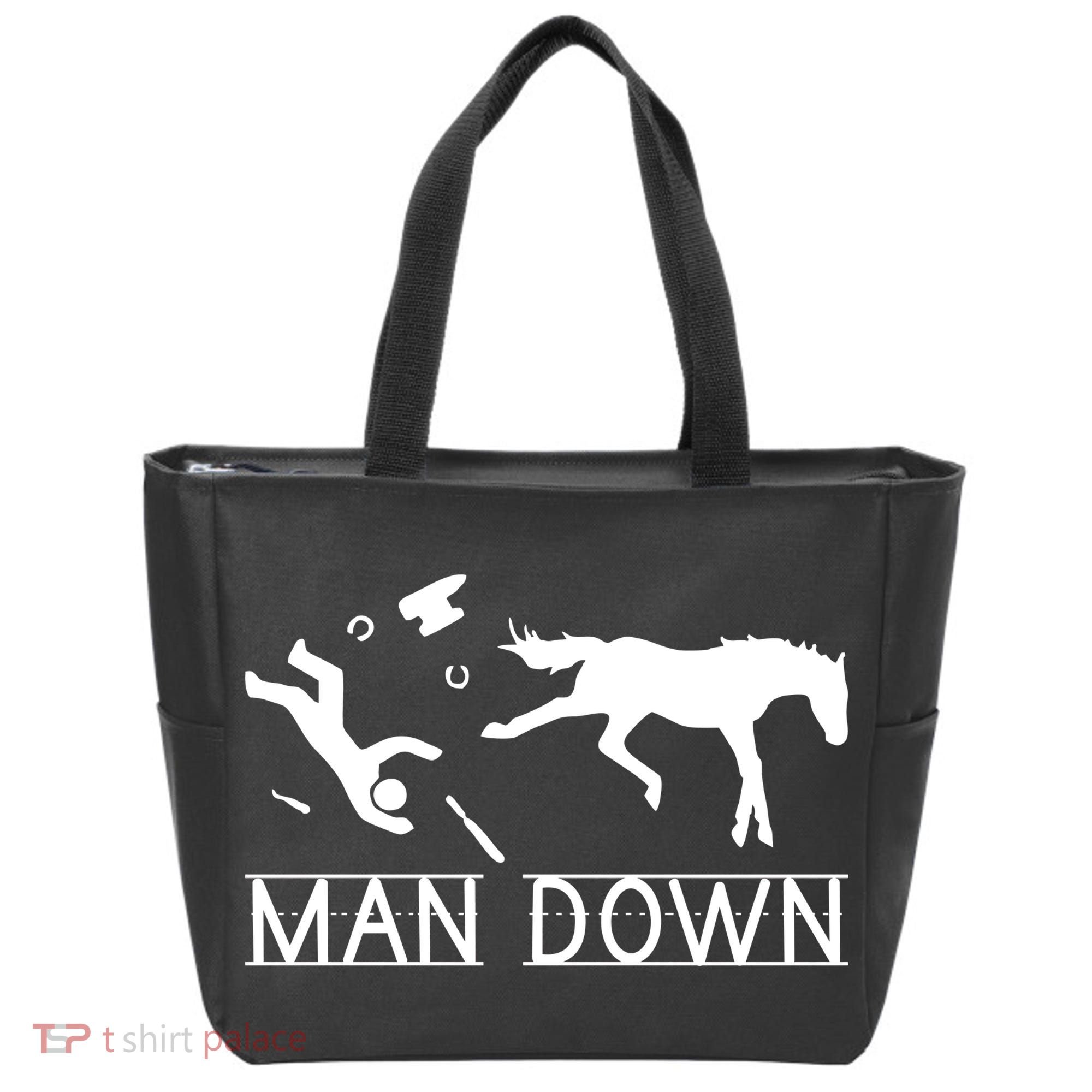 Man Down Horseshoer Funny Horse Tote Bag