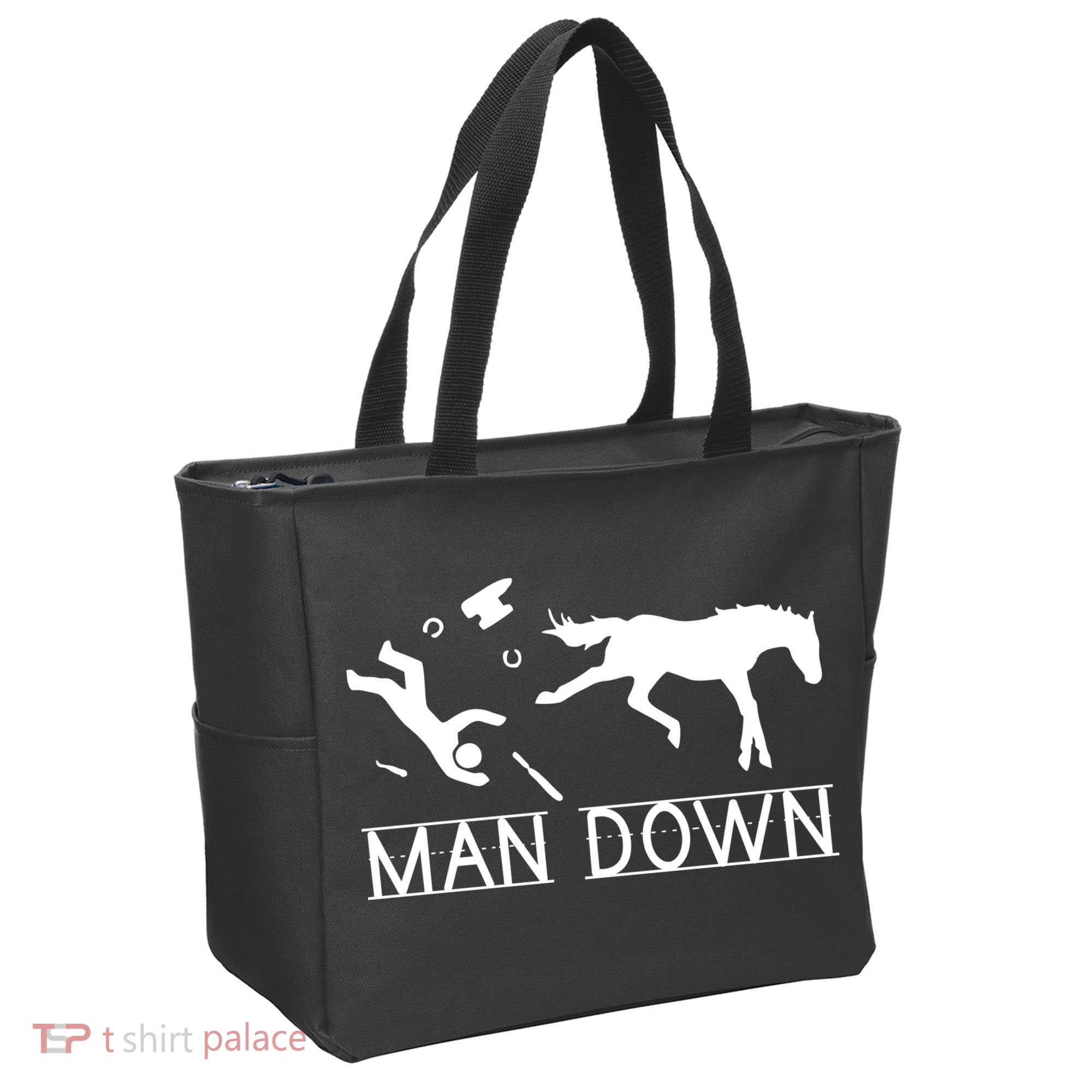 Man Down Horseshoer Funny Horse Tote Bag