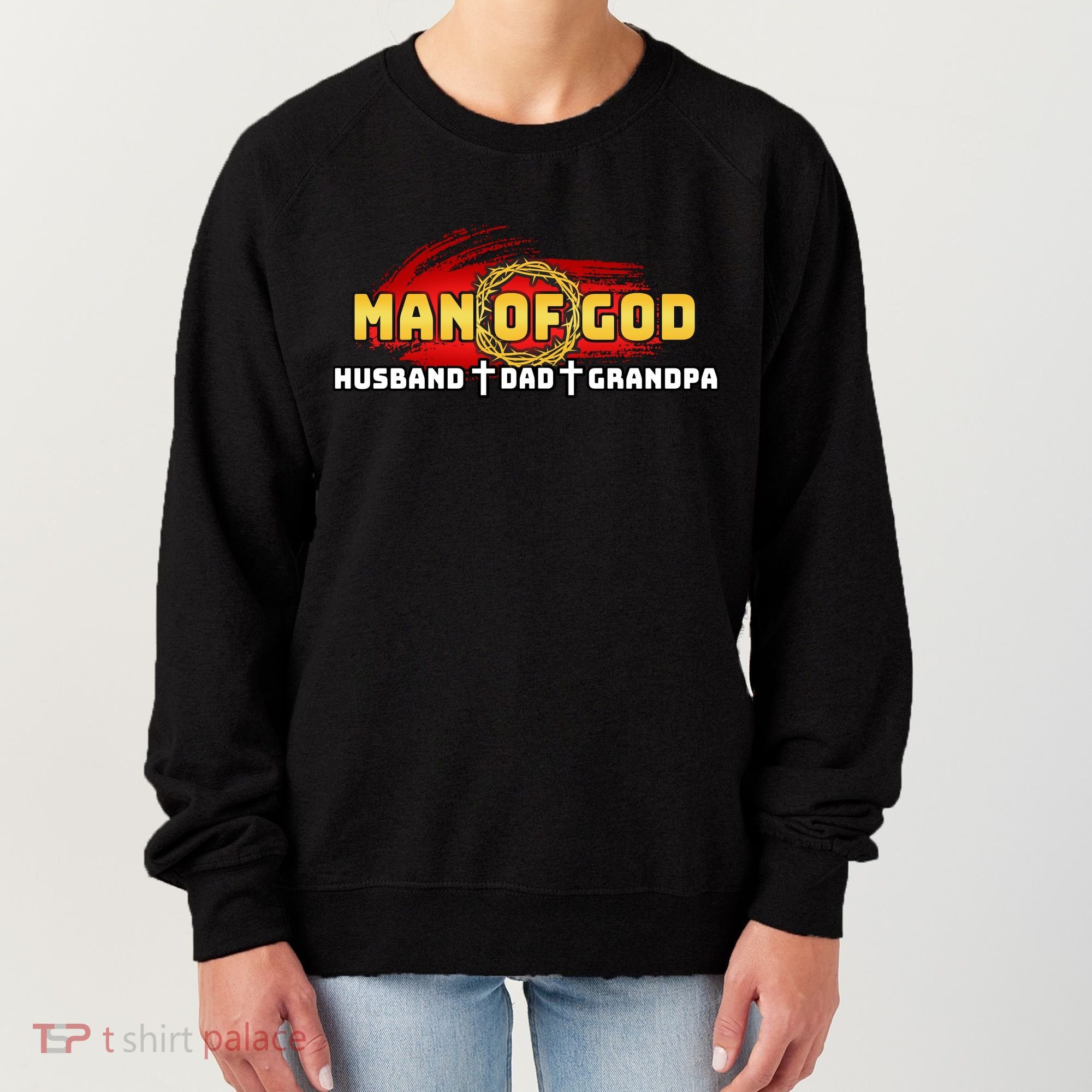 Man Of God Husband Dad Grandpa Women's Sweatshirt