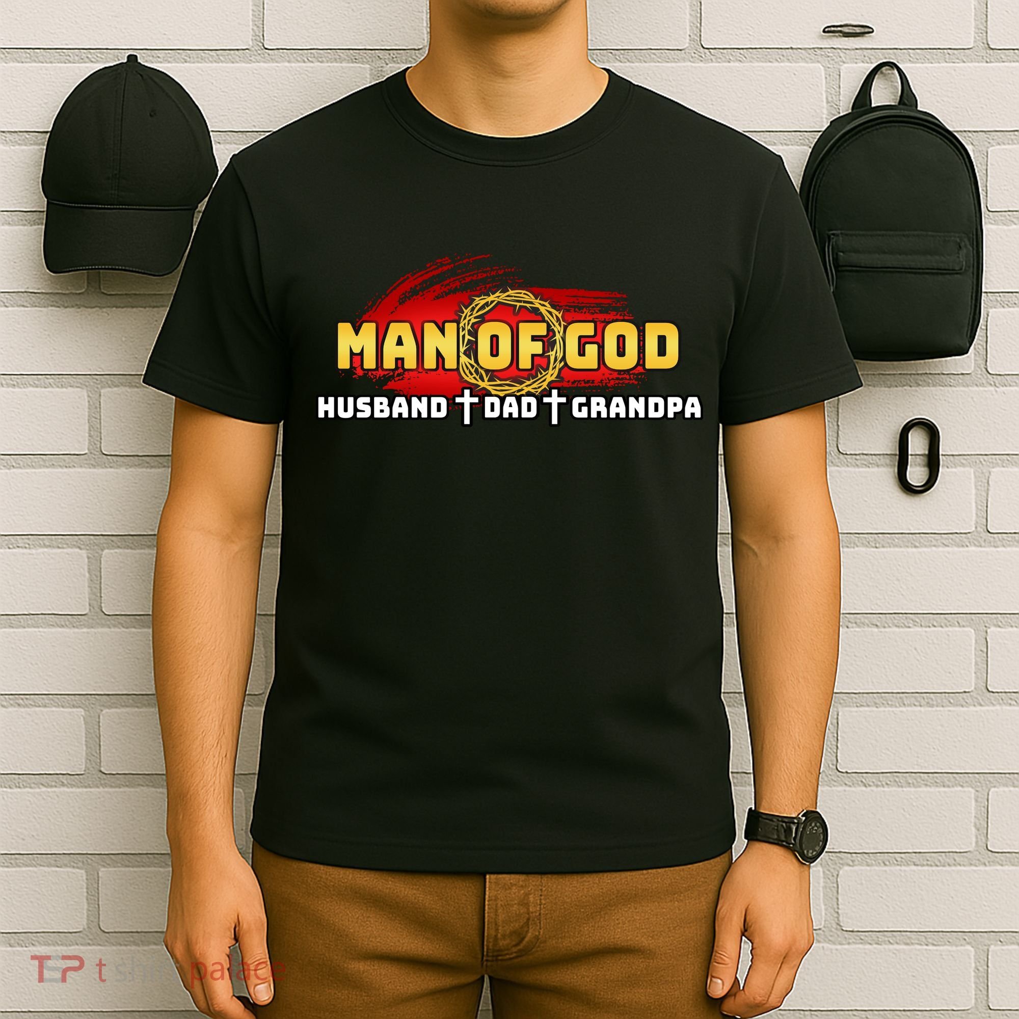 Man Of God Husband Dad Grandpa T-Shirt