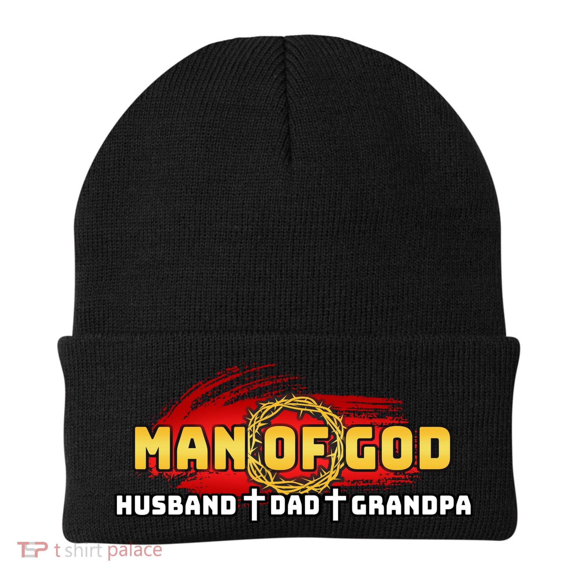 Man Of God Husband Dad Grandpa Beanie