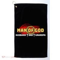 Man Of God Husband Dad Grandpa Golf Towel thumb 0