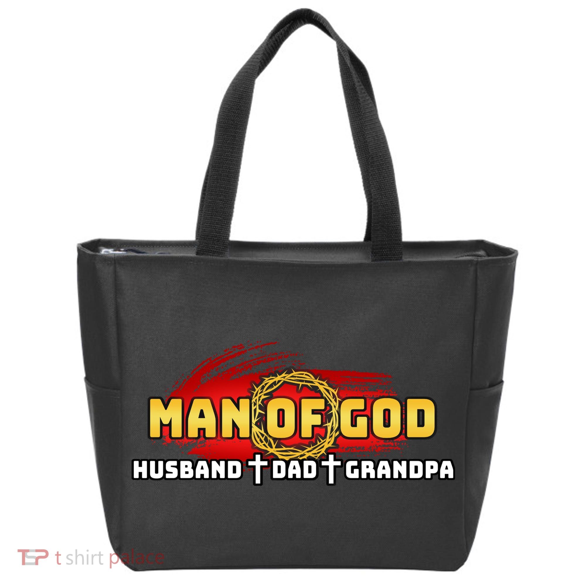 Man Of God Husband Dad Grandpa Tote Bag