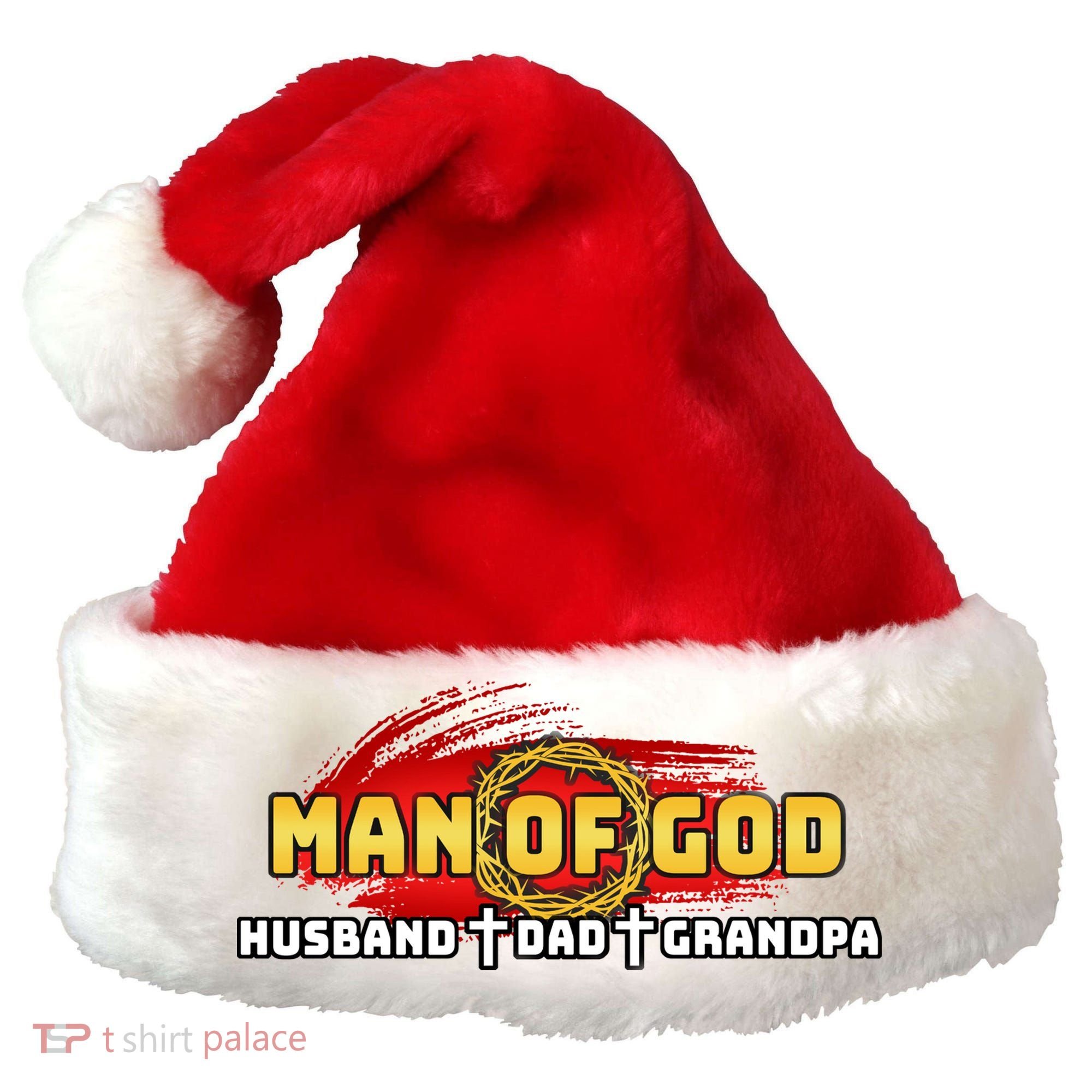 Man Of God Husband Dad Grandpa Santa Hat