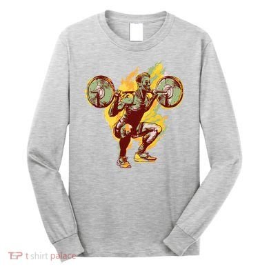 Man Squatting Long Sleeve Shirt