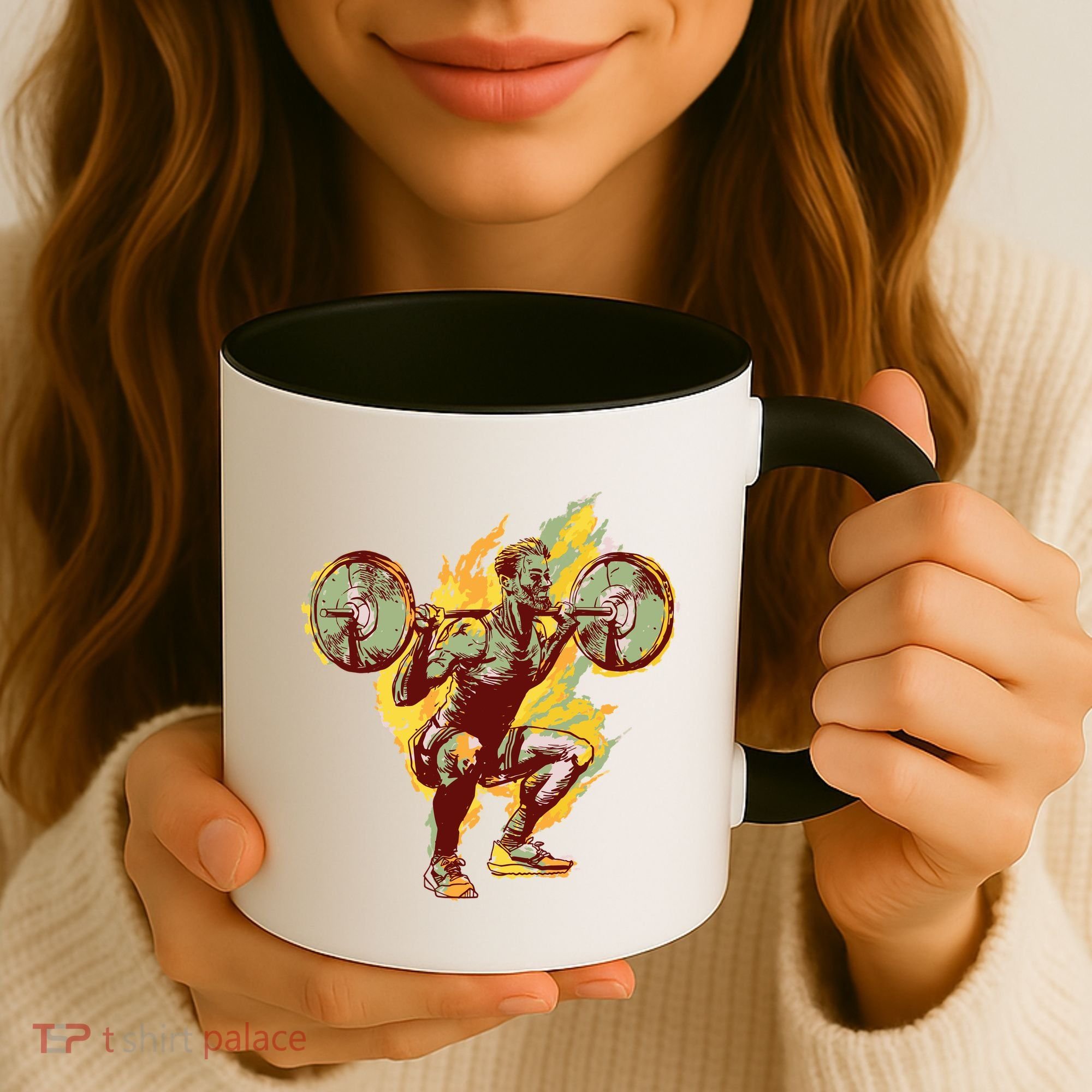 Man Squatting Coffee Mug