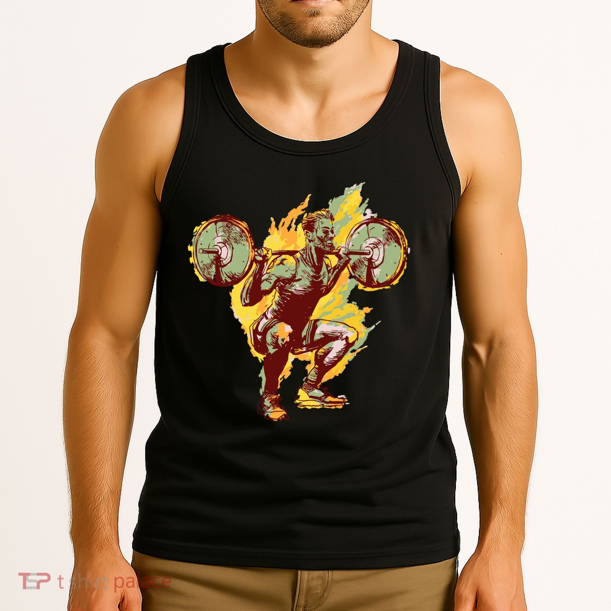 Man Squatting Tank Top