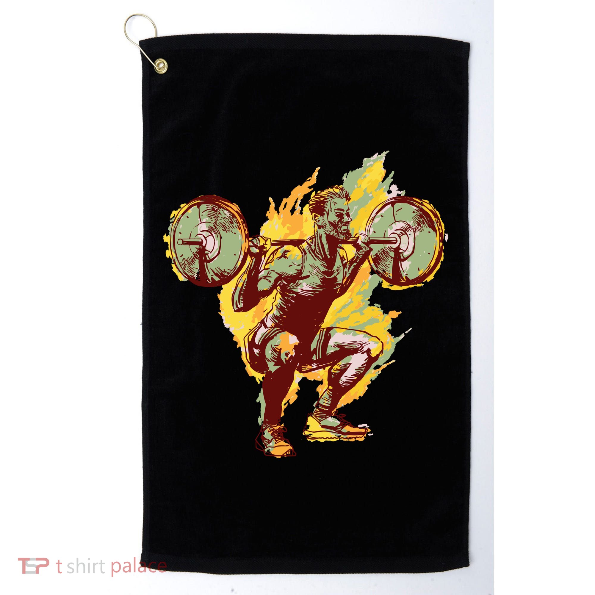 Man Squatting Golf Towel