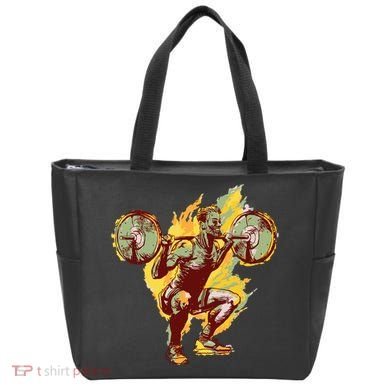 Man Squatting Tote Bag
