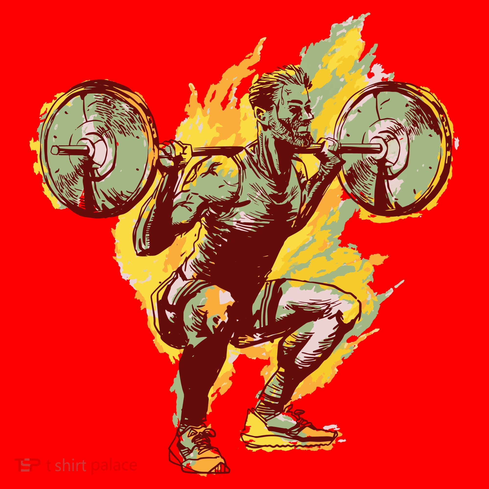 Man Squatting Santa Hat