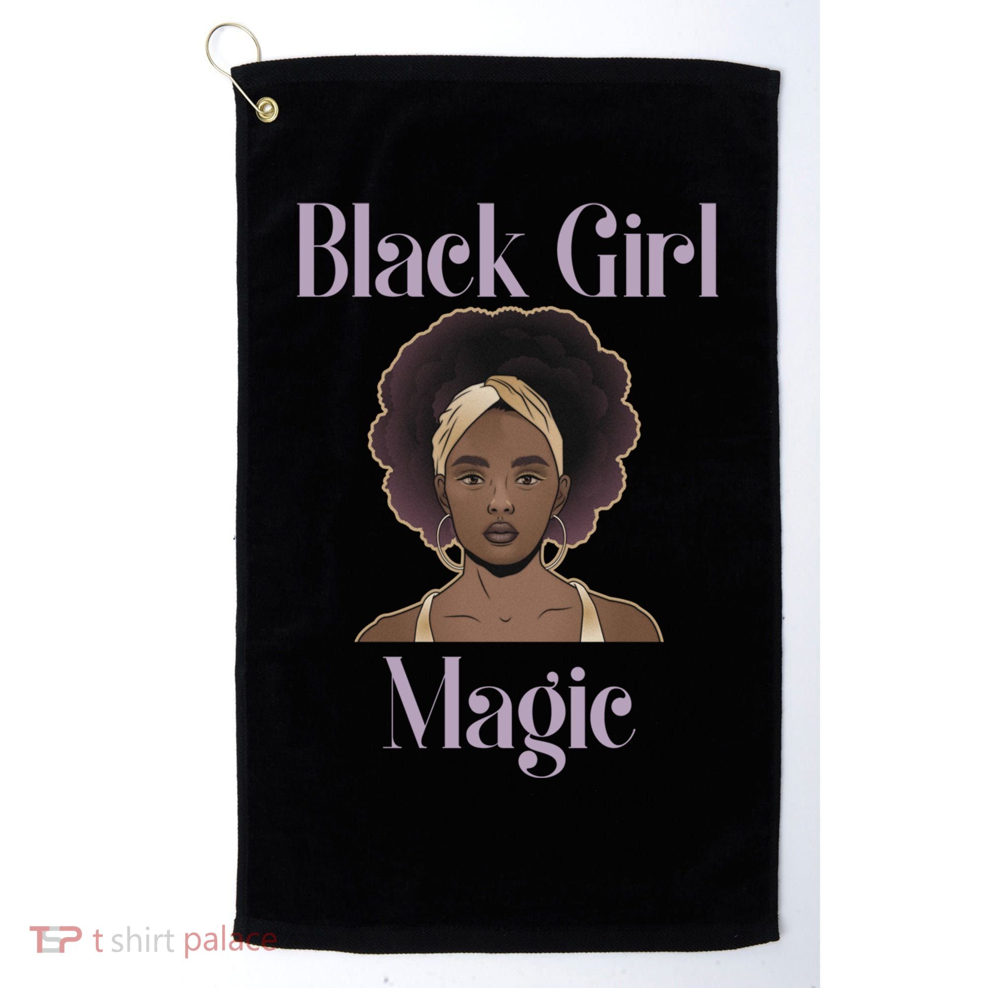 Melanin Afro Natural Hair Juneteenth Black Girl Magic Gift Golf Towel
