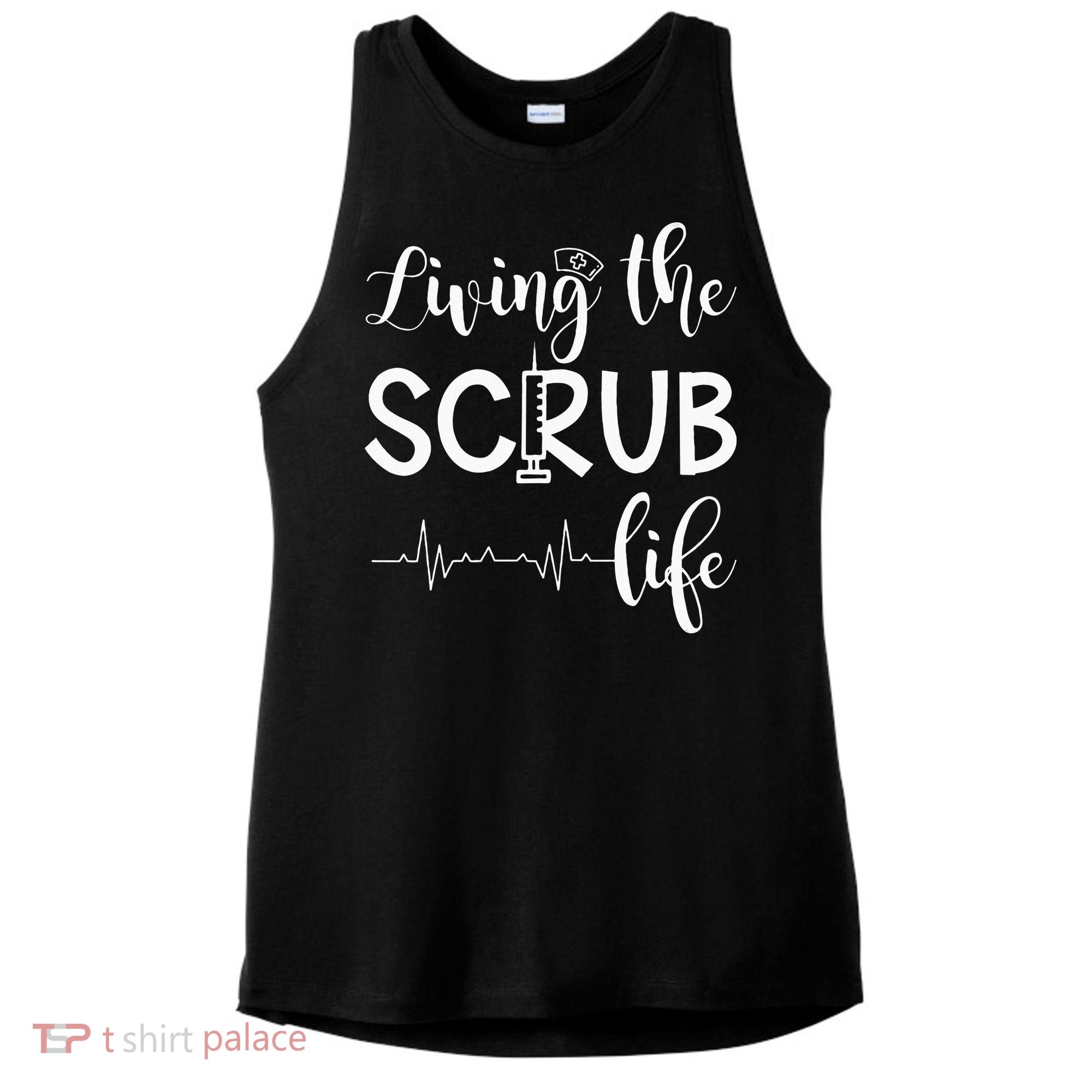 Medical Assistant Nursing Living The Scrub Life Ladies PosiCharge Tri-Blend Wicking Tank