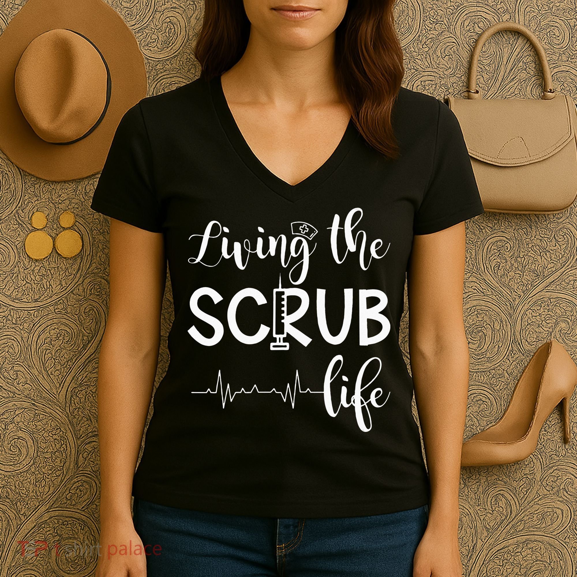 Medical Assistant Nursing Living The Scrub Life Women's V-Neck T-Shirt