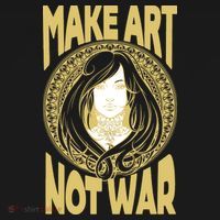 Make Art Not War Cameo Portrait Backpack thumb 2