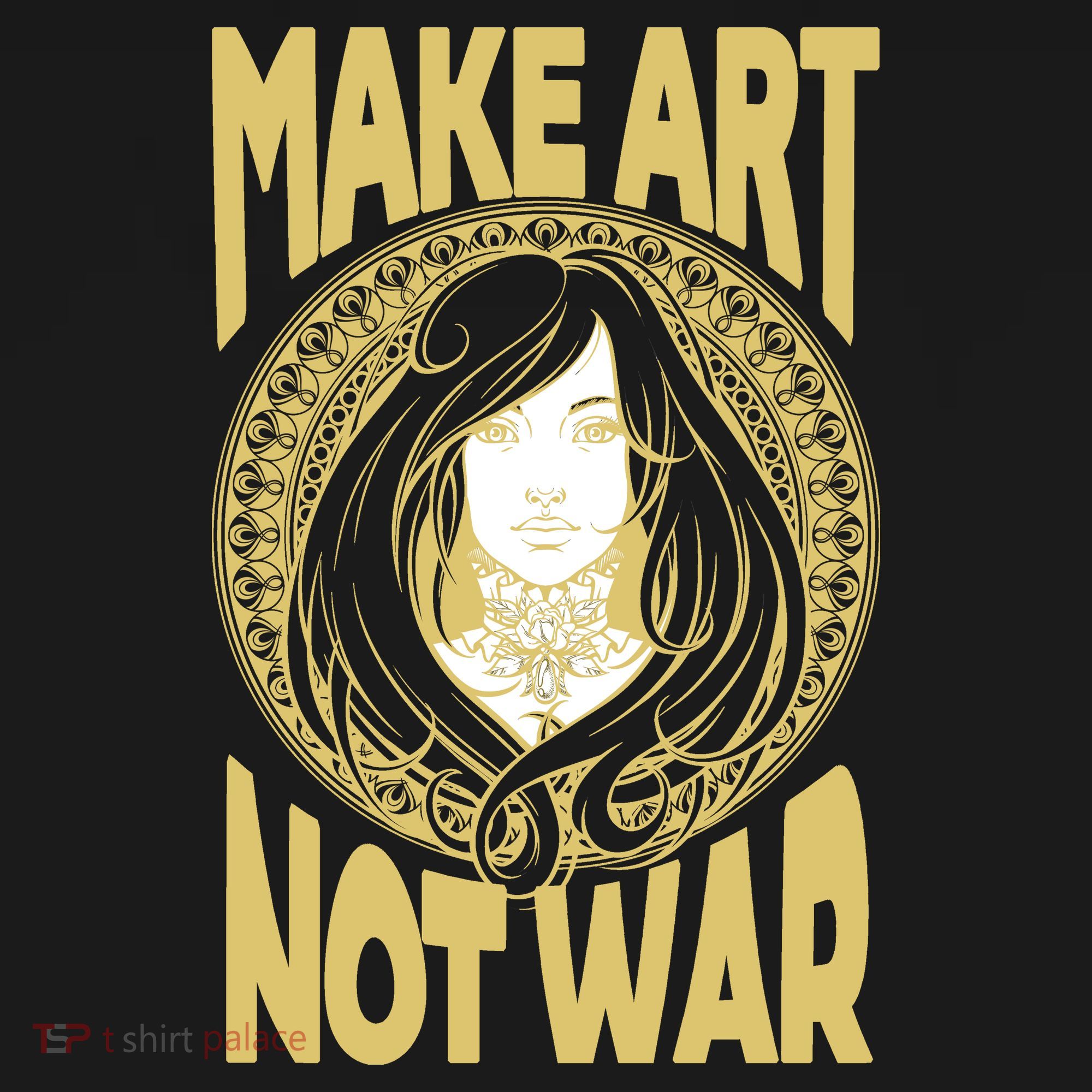 Make Art Not War Cameo Portrait Backpack