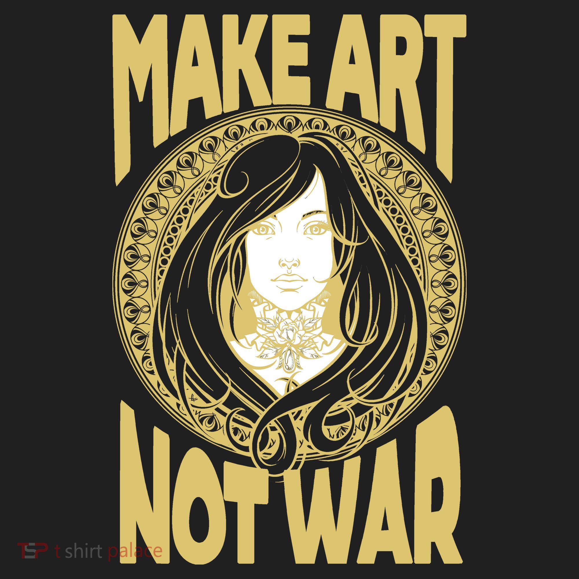 Make Art Not War Cameo Portrait Beanie