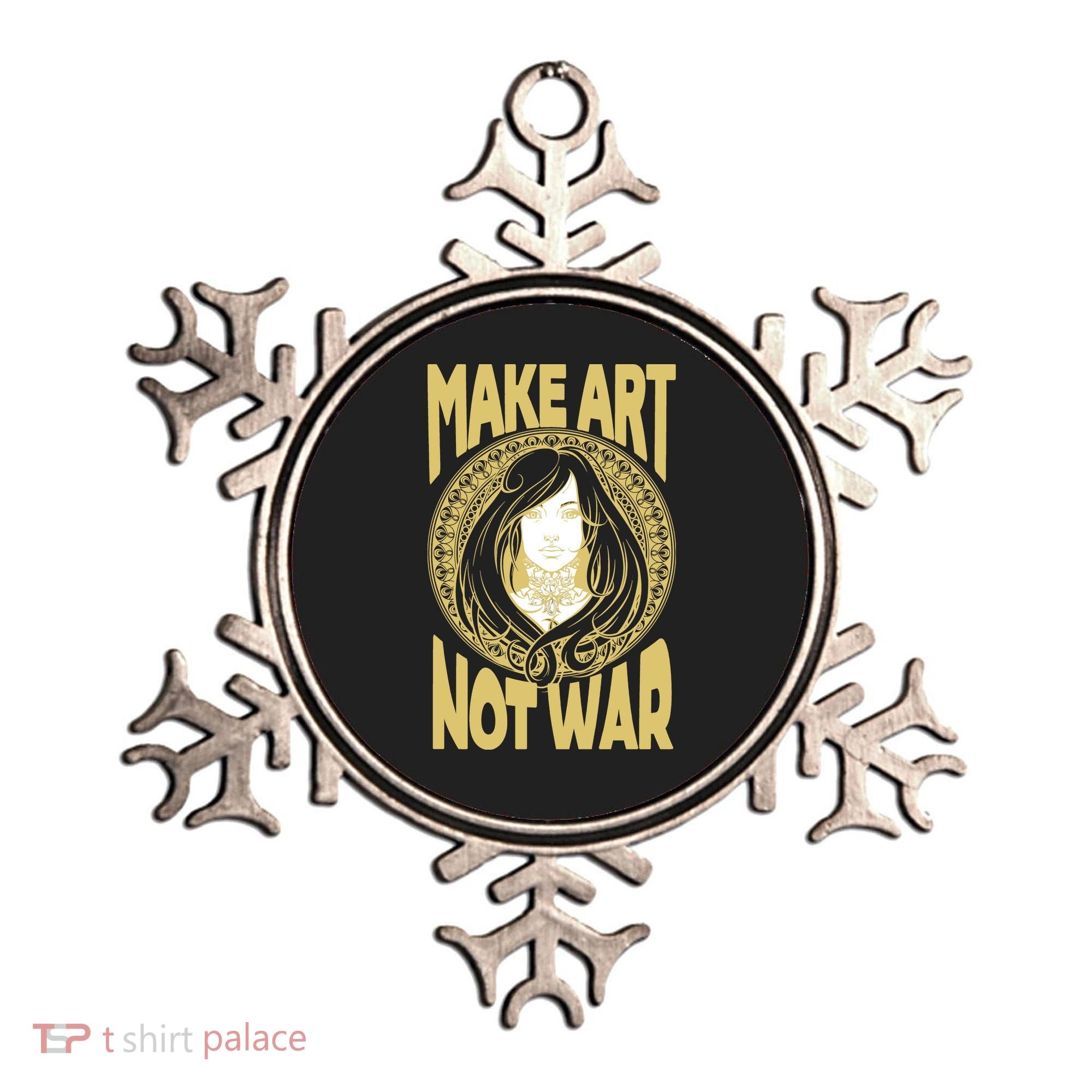 Make Art Not War Cameo Portrait Ornament