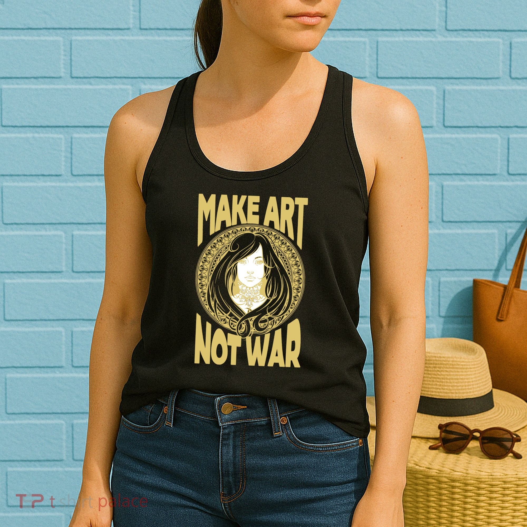 Make Art Not War Cameo Portrait Women's Tank Top