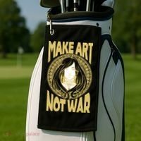 Make Art Not War Cameo Portrait Golf Towel thumb 2