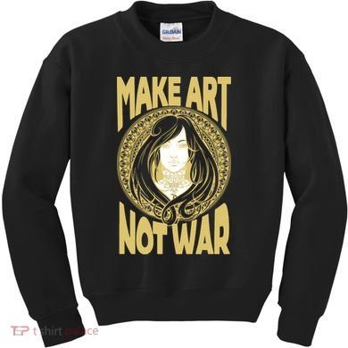 Make Art Not War Cameo Portrait Kids Sweatshirt