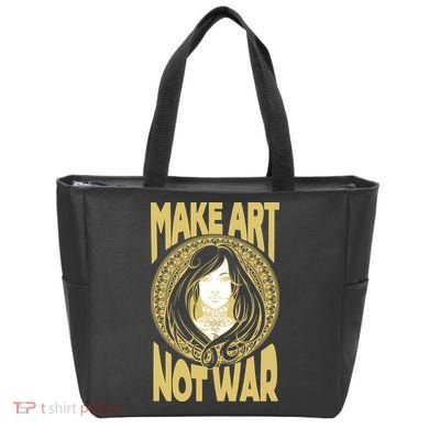 Make Art Not War Cameo Portrait Tote Bag