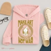 Make Art Not War Cameo Portrait Hoodie thumb 4