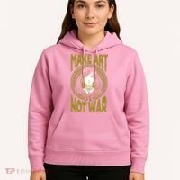 Make Art Not War Cameo Portrait Hoodie thumb 5