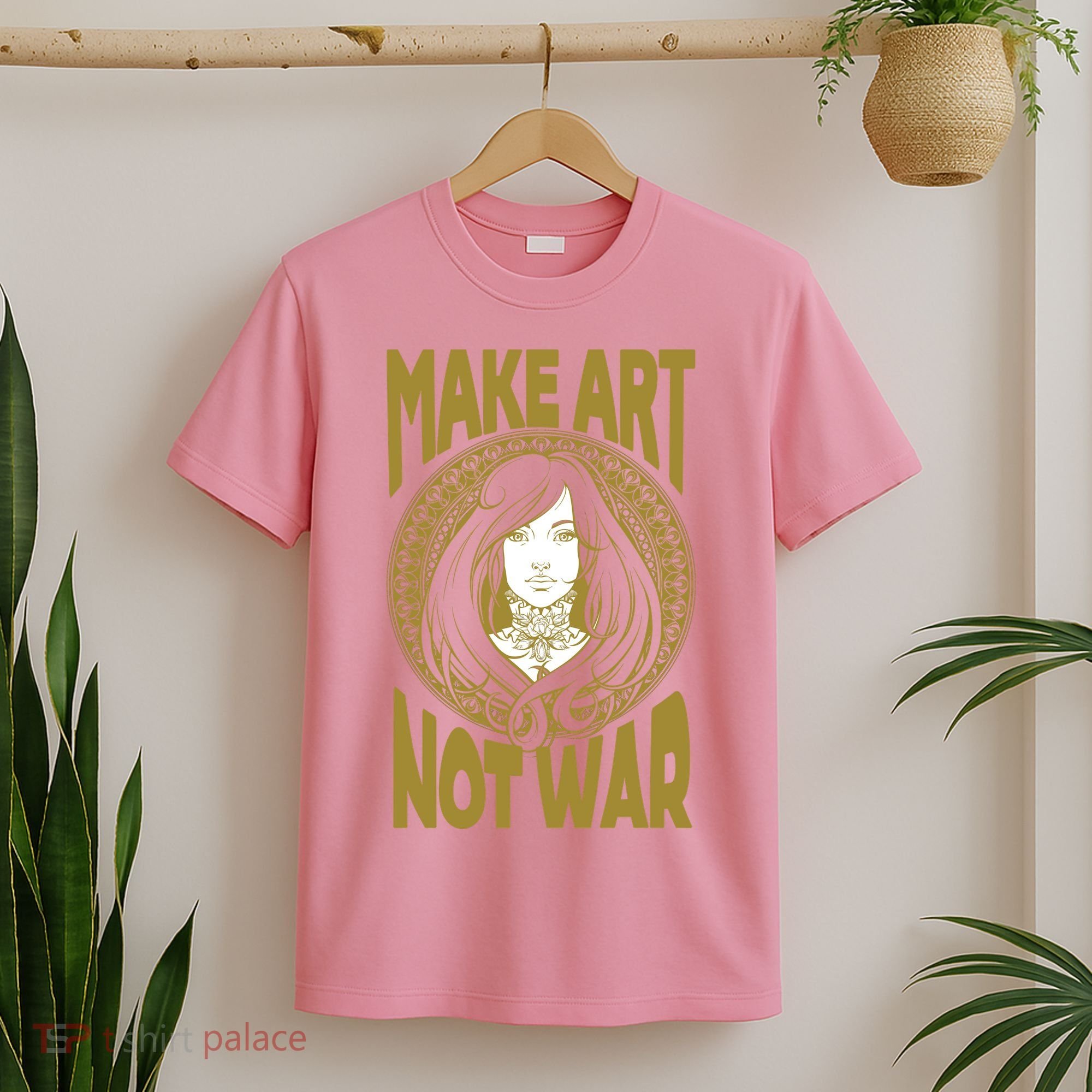 Make Art Not War Cameo Portrait T-Shirt