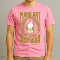 Make Art Not War Cameo Portrait T-Shirt thumb 3