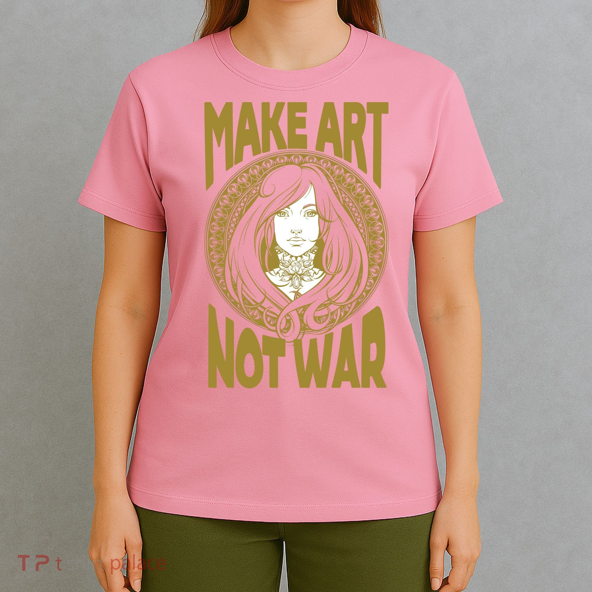 Make Art Not War Cameo Portrait T-Shirt