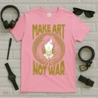 Make Art Not War Cameo Portrait T-Shirt thumb 5