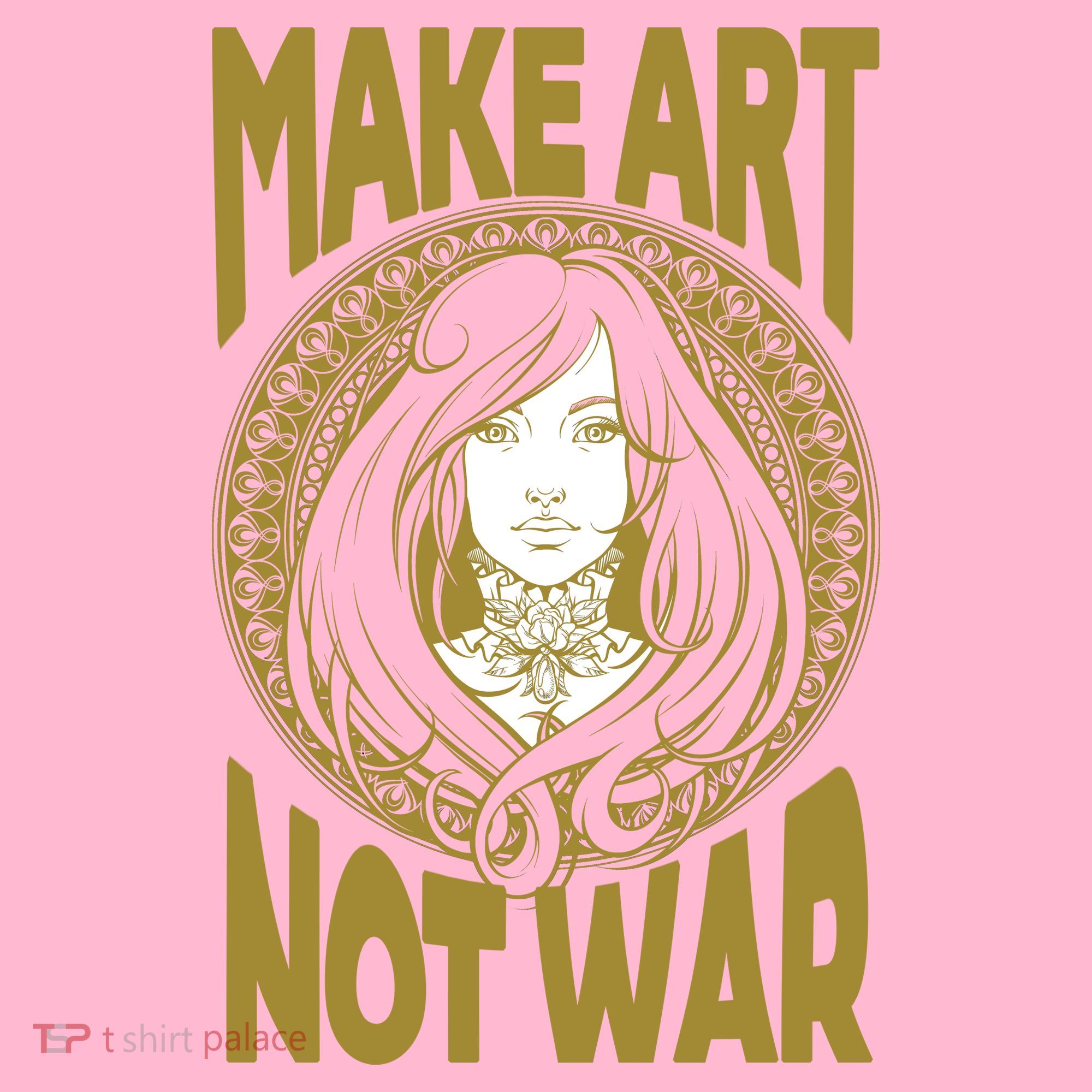 Make Art Not War Cameo Portrait T-Shirt