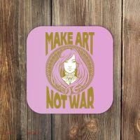 Make Art Not War Cameo Portrait Coaster thumb 0