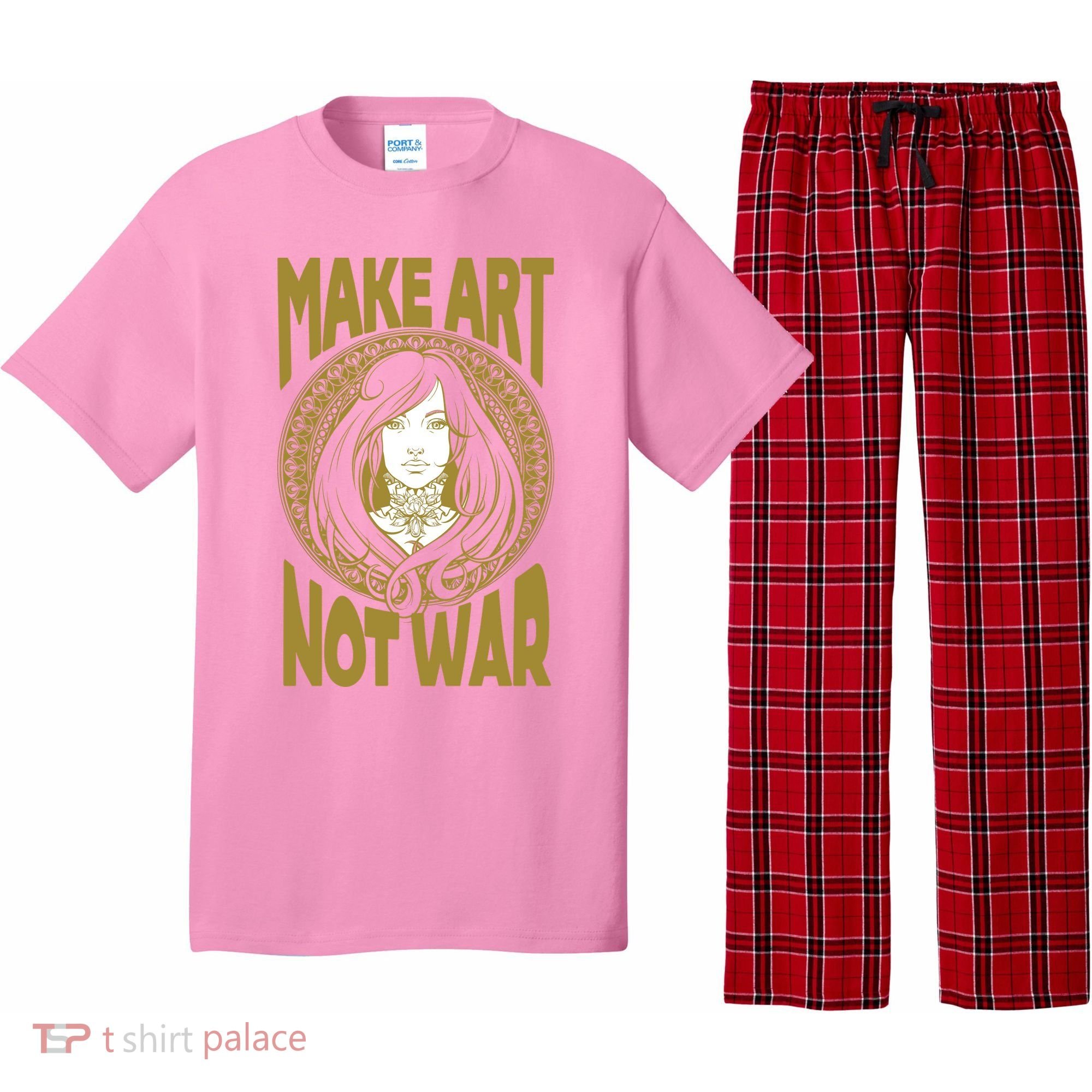 Make Art Not War Cameo Portrait Pajama Set