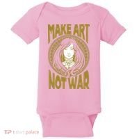 Make Art Not War Cameo Portrait Baby Bodysuit thumb 0