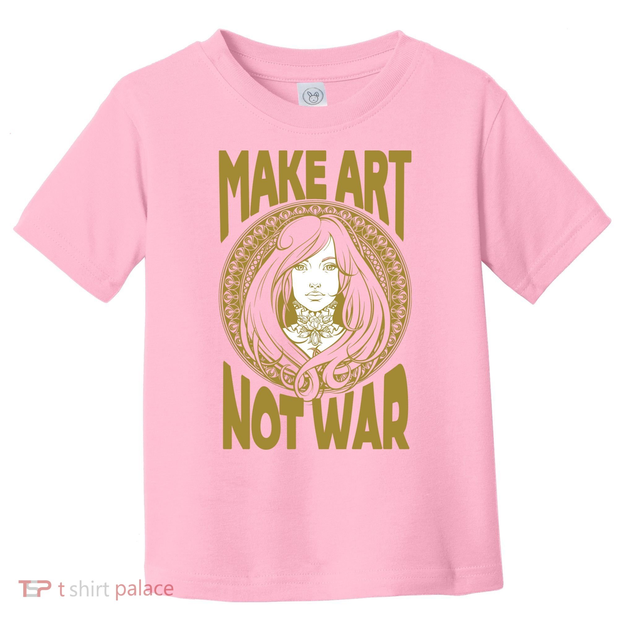 Make Art Not War Cameo Portrait Toddler T-Shirt