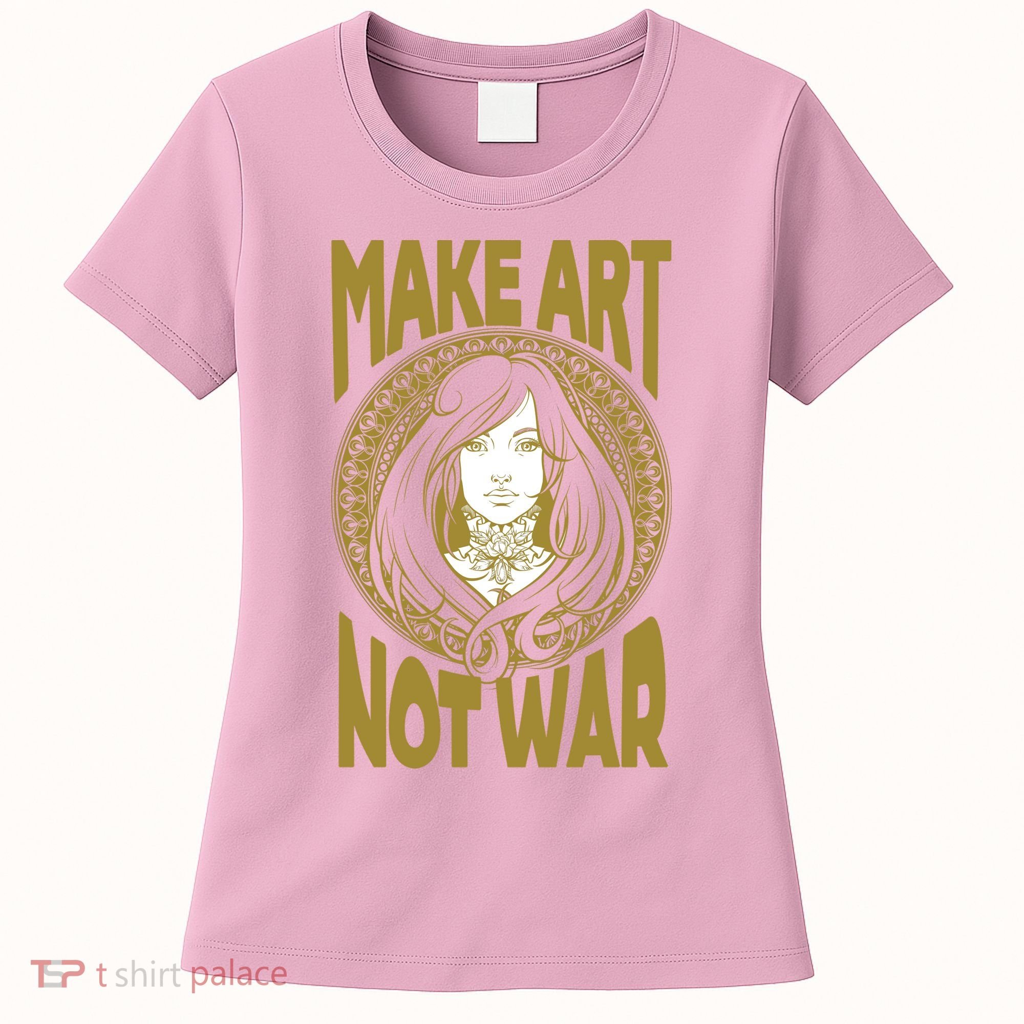 Make Art Not War Cameo Portrait Women's T-Shirt