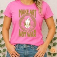 Make Art Not War Cameo Portrait Women's T-Shirt thumb 2