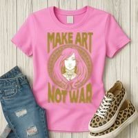 Make Art Not War Cameo Portrait Women's T-Shirt thumb 3