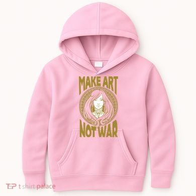 Make Art Not War Cameo Portrait Kids Hoodie
