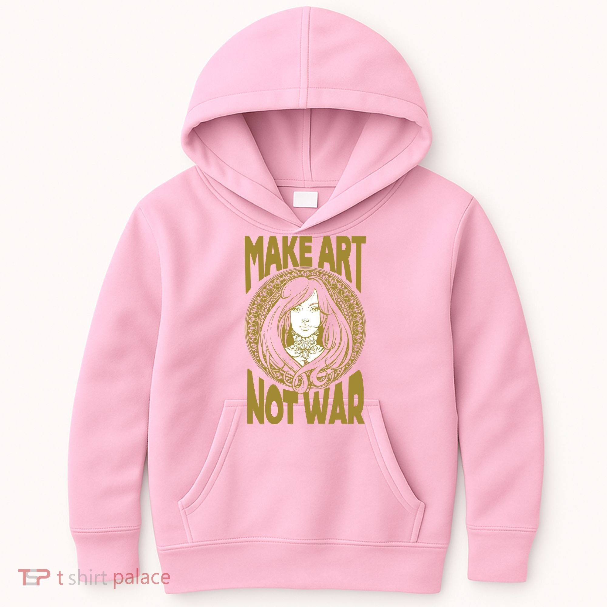 Make Art Not War Cameo Portrait Kids Hoodie