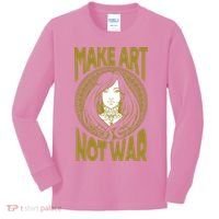 Make Art Not War Cameo Portrait Kids Long Sleeve Shirt thumb 0
