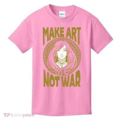 Make Art Not War Cameo Portrait Kids T-Shirt