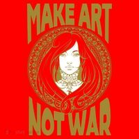 Make Art Not War Cameo Portrait Santa Hat thumb 1