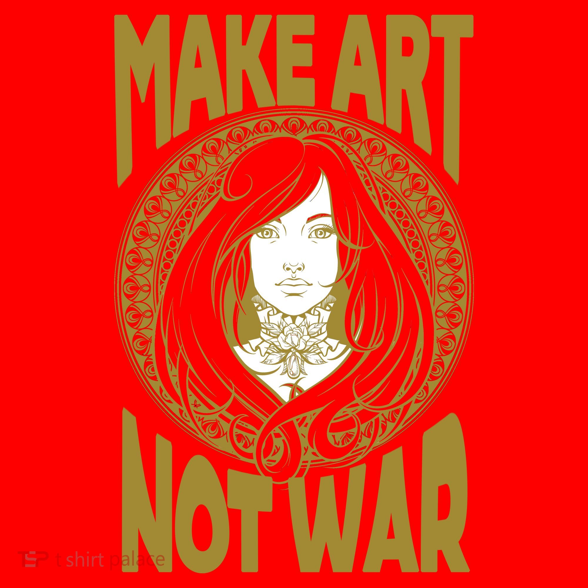 Make Art Not War Cameo Portrait Santa Hat