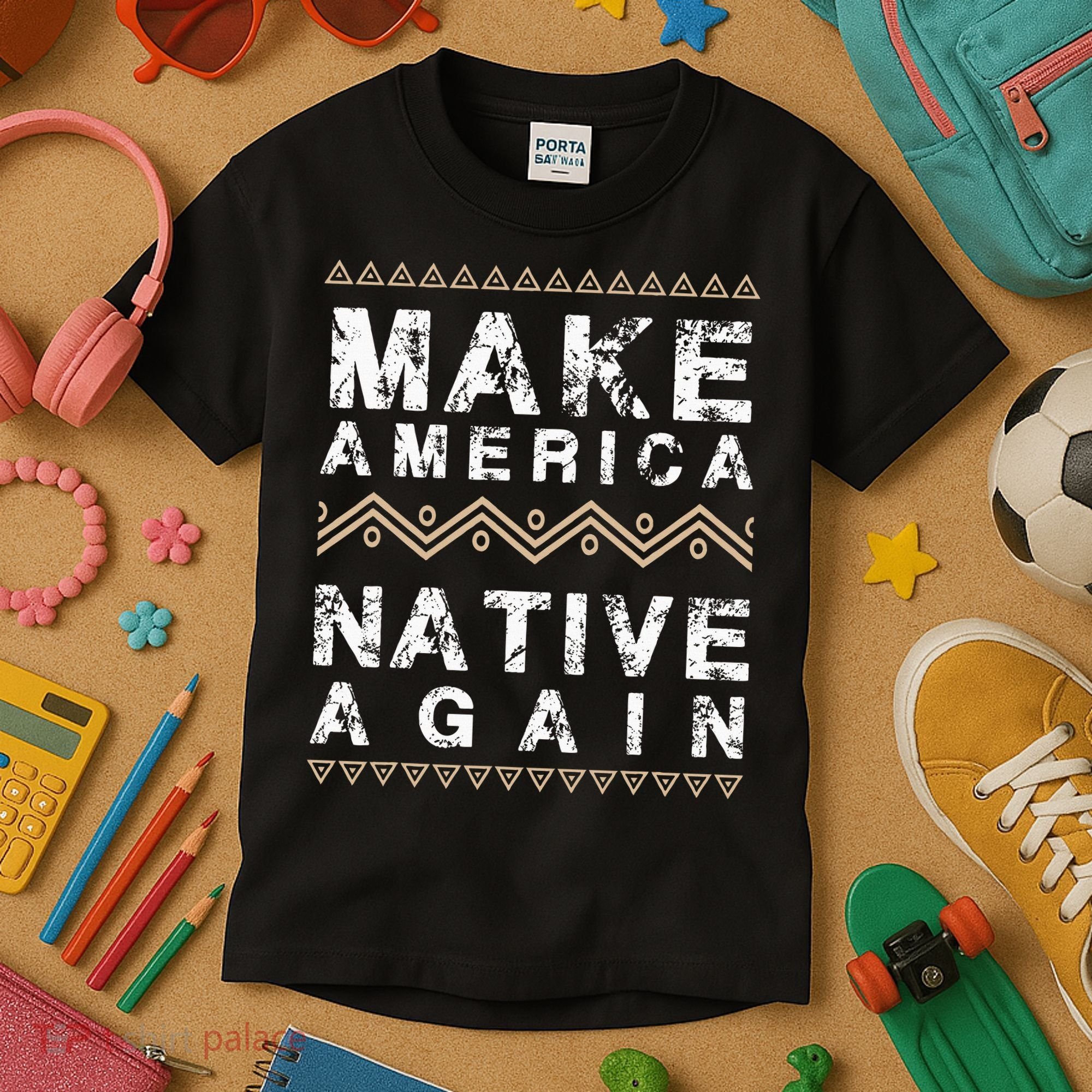 Make America Native Again Support American Indians Kids T-Shirt