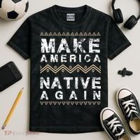 Make America Native Again Support American Indians Kids Tie-Dye T-Shirt thumb 2