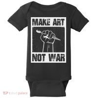 Make Art Not War Baby Bodysuit thumb 0