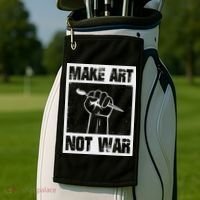 Make Art Not War Golf Towel thumb 2